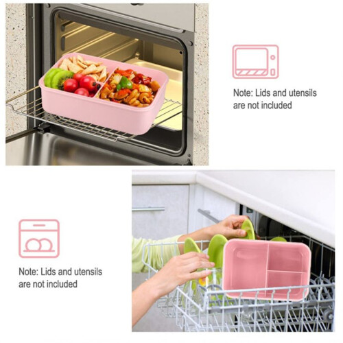 Lunch Box with Tableware for Office Workers Square Divided Microwave Oven Bento Box Leakproof Container for Picnic 1