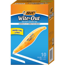 BIC Wite-Out Brand Exact Liner Correction Tape, 19.6 Feet, White, Fast, Clean and Easy to Use Tear-Resistant Tape, 10-Count