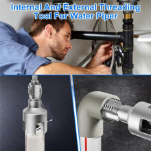 Integrated Internal External Pipe Threading Tool,Pipe Thread Cutting Tool for Plastic PPR Pipe Tap Die Set (1/2in+3/4in)