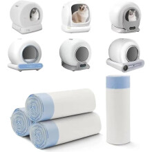 100 Pcs Cat Litter Box Liners, Pull-and-Tie Bags for Easy Clean, Poop Bags, Cat Supplies, 500x450mm