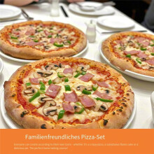 Set of 2 Round Pizza Baking Trays, Diameter 25.5 cm, with Anodised Non-Stick Coating, Pizza Oven Tray, 1.5 cm Height
