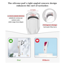 Heated Eyelash Curler Premium PRO - Fast Heat in 8s - 24 Hours Long Lasting - Rechargeable Electric Eyelash Curler
