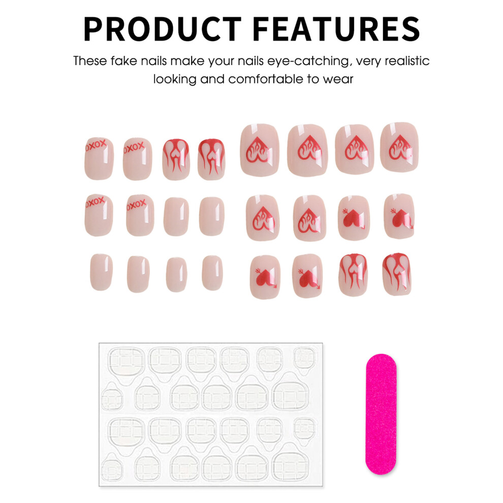 Zhouq-Outdoors Pink Glossy Press-On Nails For Beginners
