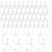 100Pcs Tip Applicator Bottles with 10Ml/0.34 Oz Clear Squeeze Bottles Plastic Glue Applicator for Liquid Oil Quilling