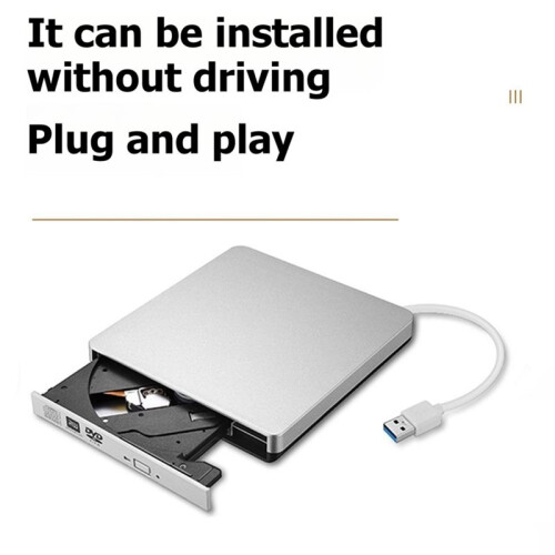 USB 3.0 with Type C Adapter External CD Burner Optical Drive RW DVD ROM Burner Player Writer Reader for Laptops PC 2