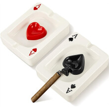 1set/2pcs Poker Card Ashtray Home Decoration Modern Conference Room Desk Decoration Simple Smoking Accessories