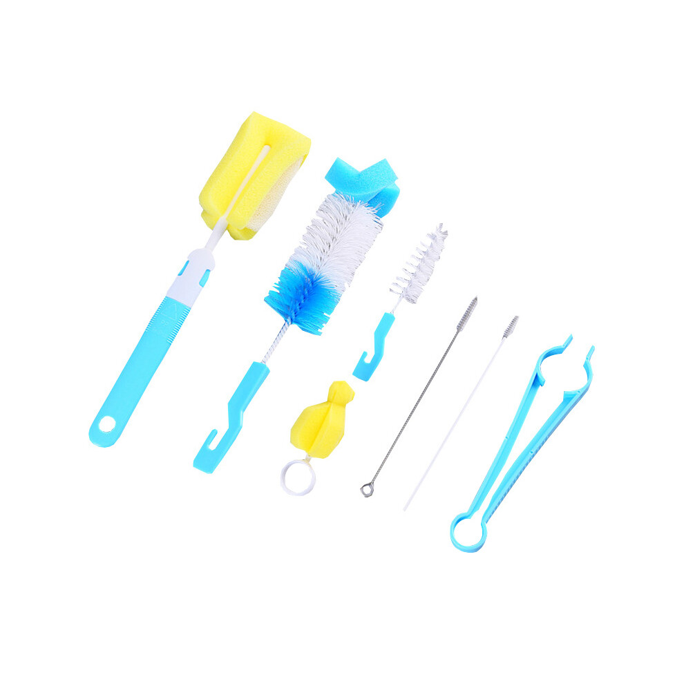 Creation-3C (Blue) 7Pcs Long Handle Sponge Brush Set