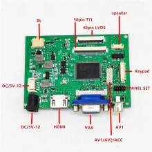 40/50PIN Universal LCD Driver Board Program Free Control Firmware Free Control Board for 6.5 "7" 8 "9" 10.1 "LCD Panel