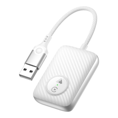 2 in 1 Wireless Carplay Adapter  Dongle for Car Android Auto  Carplay Wired to Wireless Carplay White