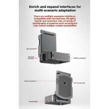 Magnetic Expansion Adapter Frame for Pocket 4/3, Dual-Foldable Stand with Arca-Swiss Quick Release & Cold Shoe Mount