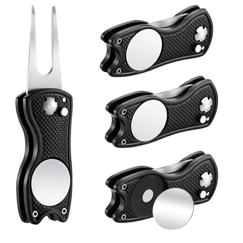 For Skylety 4 Pcs  Divot Repair Tool Metal Foldable  Divot Tool with Magnetic - Button