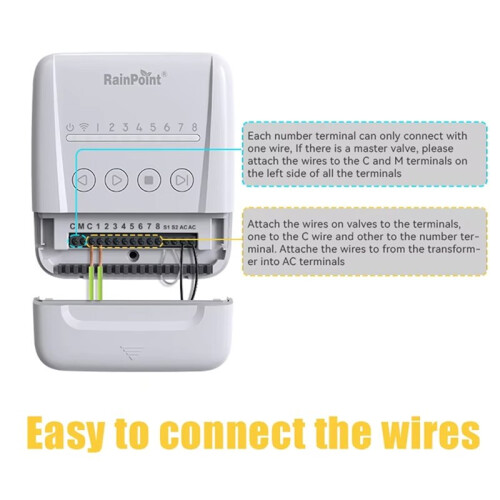 RAINPOINT 2.4GHz WiFi Sprinkler Controller Yard  Weather Based APP Watering Irrigation System Programmer Plan Timer EU Plug 1