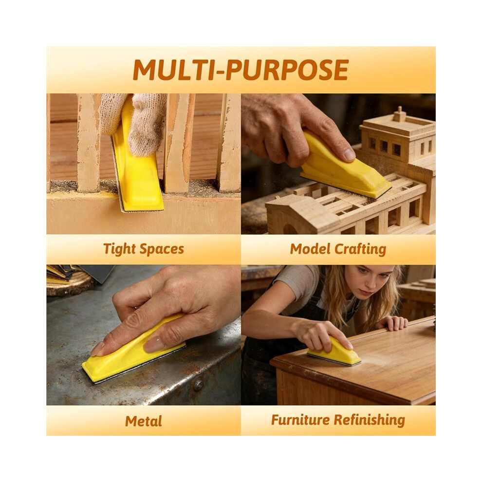 180 Pcs Detail Sanding Kit, 80-1000 Grit Sandpaper With Finger Sanding Blocks For Small Areas And Corners 4714007199624