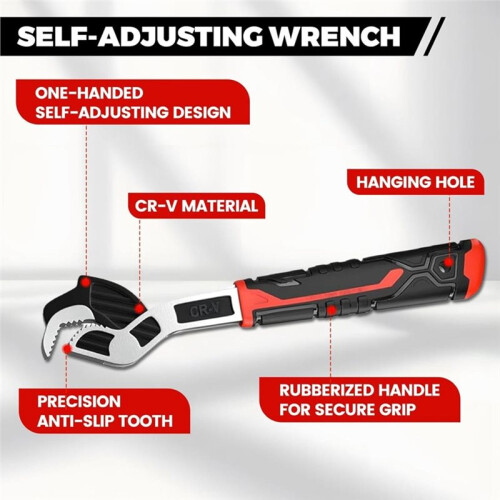 6" 8" 10" Multi-Function Self-Locking Pipe Wrench Set, Steel,Plumbers Wrench with Self Tightening Function 2