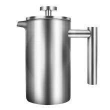 Double Wall Tea Maker Pot Large Capacity Espresso Coffee Machine French Coffee Maker Pot Stainless Steel 350ml