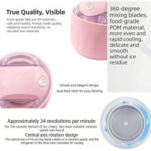 -Glassmaskin, Personlig Dessertmaskin, Kompakt Glassmaskin med Ett Tryck för Yoghurt, Sorbet, Gelato, Rosa, EU-Kontakt