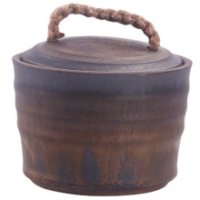Ceramic Coffee Can Tea Caddy: Retro Wide Mouth Sealed Pu'Er Tea Storage Container