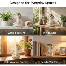 1 Pc Meditation Mushroom Resin Statue, Cute Yoga Mushroom Figurine for Garden, Shelf, Desk, Home Décor