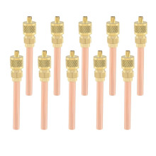 10PCS Stem HVAC AC Schrader System Vacuum 1/4" SAE X1/4" OD X2.75" AC Refrigeration Kit