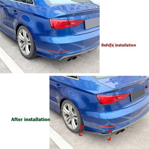Spoiler Traseiro com Canards, Difusor e Protetor para  A3 S3 8V S  Sedan 2013-2016 1