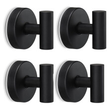 4 Pack Suction Cup Hooks Strong Towel Shower No Drill Home Storage Wash Black Cloth Holder for Shower Bathroom