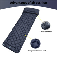 Outdoor Camping Inflatable Mattress Sleeping Pad with Pillows-Ultralight Air Mat Built in Inflator Pump Hiking