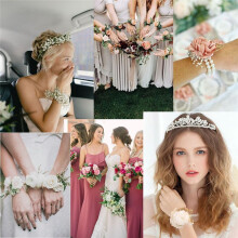 Corsage Wristlet Band 8Pcs Wrist Corsage Bracelets,Elastic Wristlets for Wedding Party Prom DIY Wrist Corsage,Pearl