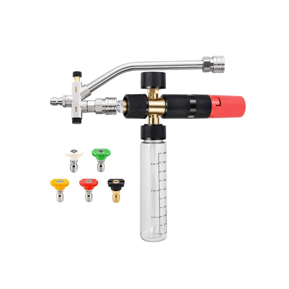 Foam Cannon Dual Connector, Foam Cannon For Pressure Washer, 5 Power Washer Sprays Nozzle Tips 6031441594364
