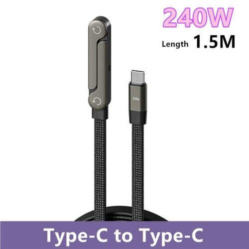 2Pcs 240W PD Type C Fast Charging Cable Foldable Bracket 2 in 1 Data Cable Phone Stand Charge Wire for IPhone17 2