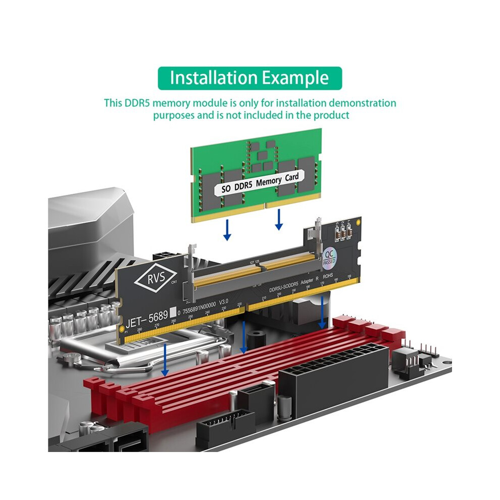 Laptop Ddr5 Ram To So Ddr5 U-Dimm Desktop Adapter Card Memory Tester So Ddr5 To Ddr5 U-Dimm Converter 6033786941407