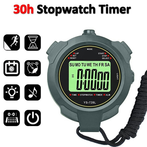 30h Chronometer Handheld Pocket Stopwatch Professional Digital Sport Stopwatch LCD Timer Stop Watch Timer Tools 2