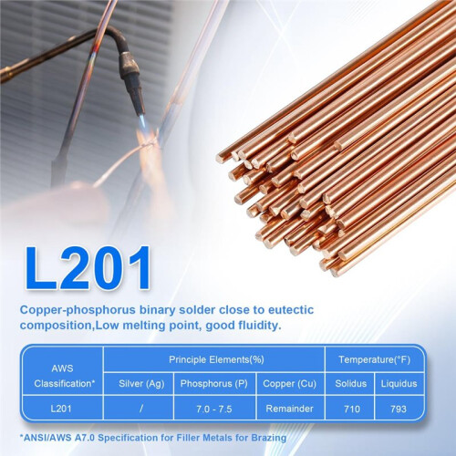 30Pcs Copper Brazing Rods, Phosphor Copper Solder, Phosphor Copper Round Welding Rod 2
