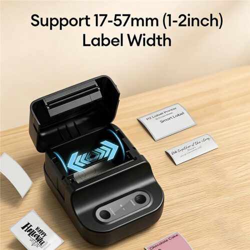 Thermal Label Printer with 3Roll Self-Adhesive Paper Portable Inkless Printer  Sticker Tag Label Maker
