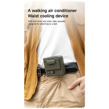 Summer Belt Clip Fan:Portable, Wearable,Hanging Neck Fan for Outdoor Activities,Hiking,Camping,Rechargeable Fan Green