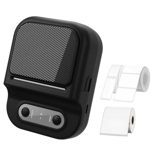 Thermal Label Printer with 3Roll Self-Adhesive Paper Portable Inkless Printer  Sticker Tag Label Maker 1