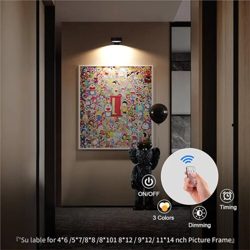 Battery-Powered LED Wall Light with Remote Control - Art Deco Style, Suitable for Various Home Lighting Needs 1