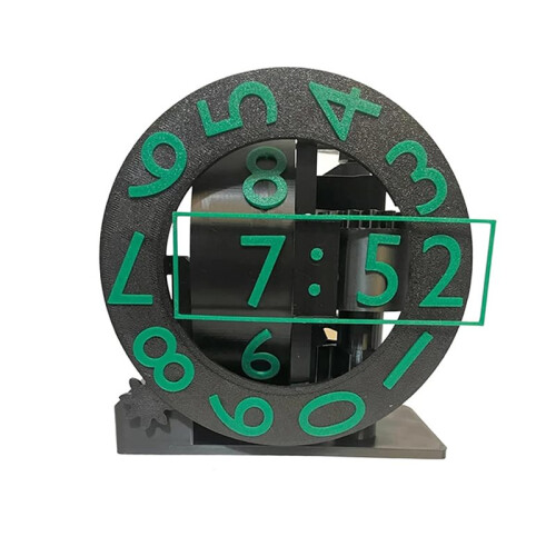 1 Pc 3D Printed Triaxial Clock Rotating Numeric Display Digital Desktop Clock Living Room Desk Clock Home Decoration