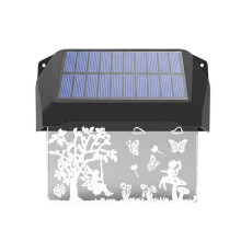 2 Pack Solar Fence Lights Fairy Butterfly Pattern 3 White Modes IP65 Waterproof for Deck Pool Railing Step Backyard
