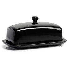 Butter Dish with Lid, 7.8" Porcelain Butter Keeper, Large Butter Holder for East & West Coast Sticks