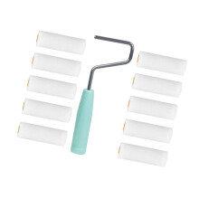 652F Reusable Sponge Roller Set with Finger Support 10 Brushes Foam Paint Roller Cleaning Equipment 4 Inches