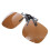 Unisex Dark Brown Rectangle Flip  Clip  Polarized Sunglasses 1