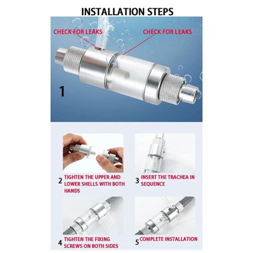 Aquarium CO2 Diffuser Observable Quick Insertion Anti Reflux Fish Tank CO2 Nebulizer Diffuser 12mm 2