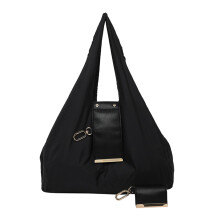 (Black) Foldable Eco Tote Bag for Travel & Picnic