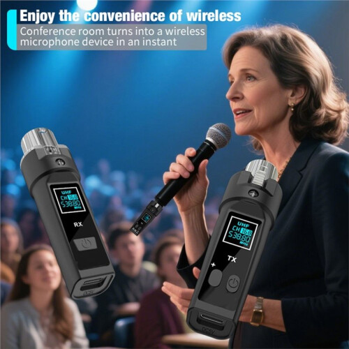 2.4G XLR Adapter System Wireless Microphone Transmitter Receiver for Dynamic Mic Audio Mixer Guitar PA System 2