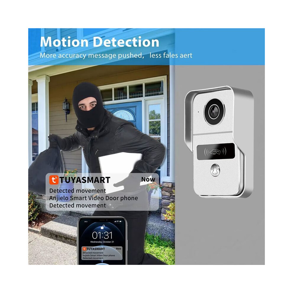 2 Wire Digital Ip Video Intercom System 7In Wifi Monitor 1080P Doorphone Camera Video Doorbell Card Tuya Unlock,1 Kit 6033324917277