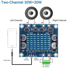 8pcs TPA3110 XH-A232 30W+30W 2.0 Channel Digital Stereo Audio Power Amplifier Board Module 8-26V 3A C6-001 Speaker