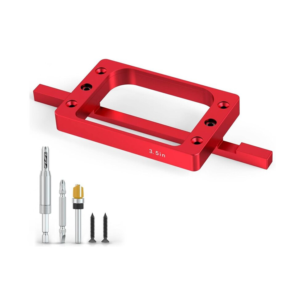 3-1/2" Fixed Size Door Hinge Jig For Door And Jamb,Door Hinge Template Kit For Route,Aluminum Mortise Template Kit 6033786988365