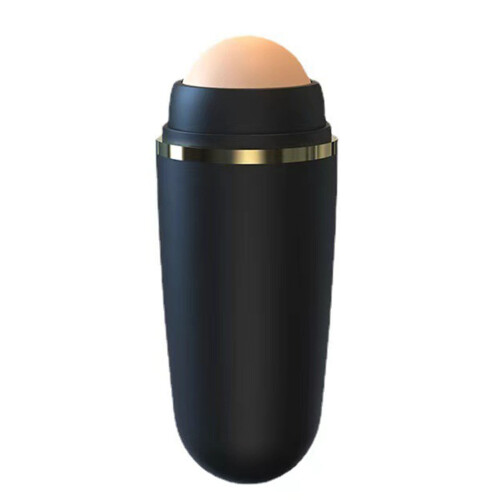 (Black) Volcanic Face Roller for Oily Skin Control, Reusable 2