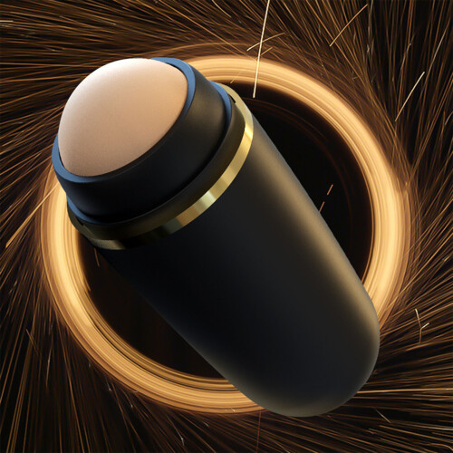 (Black) Volcanic Face Roller for Oily Skin Control, Reusable