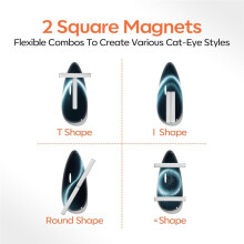 Cat Eye Magnet Set for Nails, Heart Powerful Magnetic Pen Nail Design Square Double Round Magnets Tool